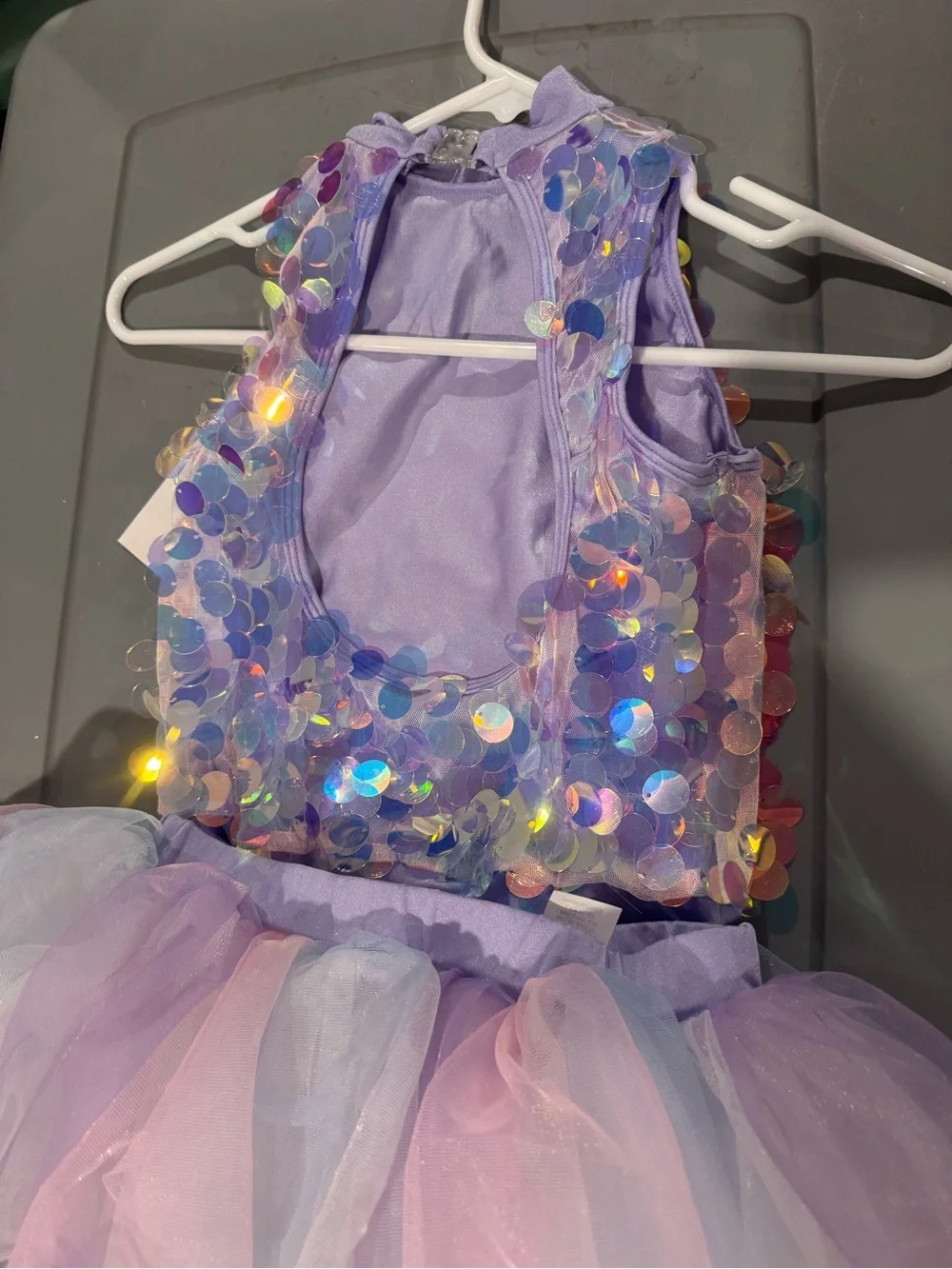 NEW MC Gracie Lavender Iridescent Sequin Leotard With Tutu